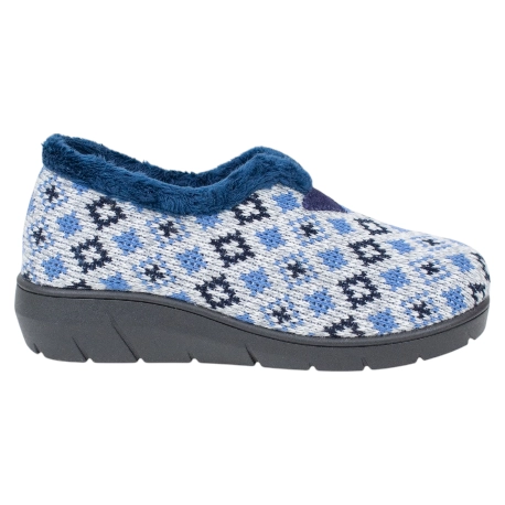 Zapatilla Casa Mujer Invierno Cerrada Cuña Lana Plumaflex 14231