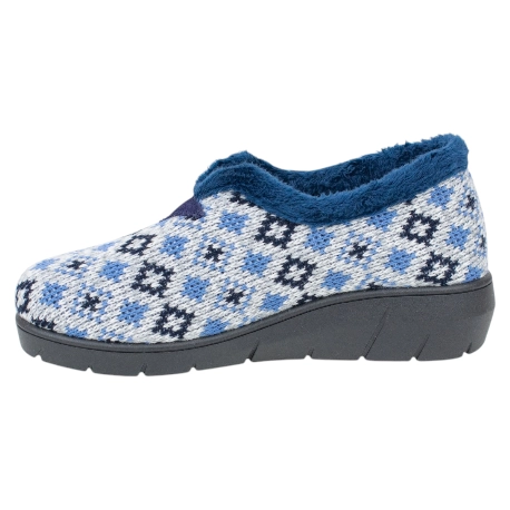 Zapatilla Casa Mujer Invierno Cerrada Cuña Lana Plumaflex 14231