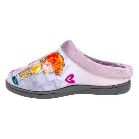 Zapatilla Casa Mujer Invierno Abierta Enamorados Plumaflex 12213