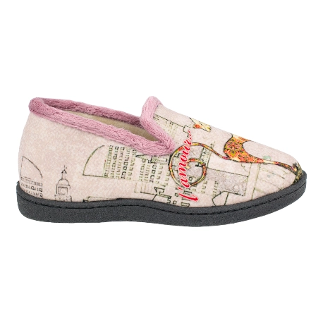 Zapatilla Casa Mujer Invierno Cerrada Gato París Plumaflex 12215