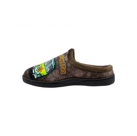 Zapatilla Para Hombre Invierno Descalza Marron Estampado Scooby Plumaflex 12229
