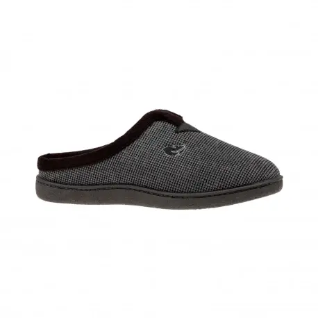Zapatilla Casa Hombre Invierno Abiertas Marron Gris y Azul Pana Londres Plumaflex 12248