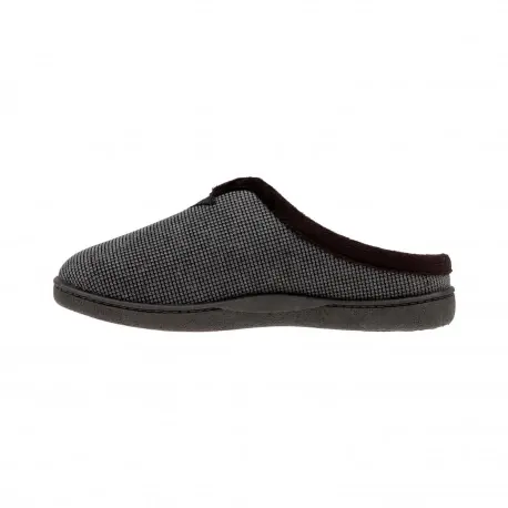 Zapatilla Casa Hombre Invierno Abiertas Marron Gris y Azul Pana Londres Plumaflex 12248
