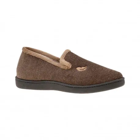 Zapatillas de Estar por Casa Hombre Invierno Cerradas Pana Londres marrón gris y azul marino Plumaflex 12249
