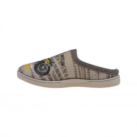 Pantuflas de Hombre Verano Abiertas Gris Estampado Moto Plumaflex 12340