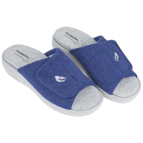 Zapatilla Casa Mujer Verano Pala Abierta Velcro Cuña Plumaflex 14511