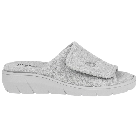 Zapatilla Casa Mujer Verano Pala Abierta Velcro Cuña Plumaflex 14511