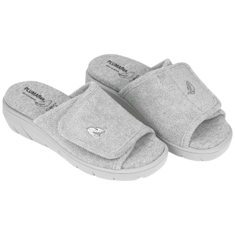 Zapatilla Casa Mujer Verano Pala Abierta Velcro Cuña Plumaflex 14511