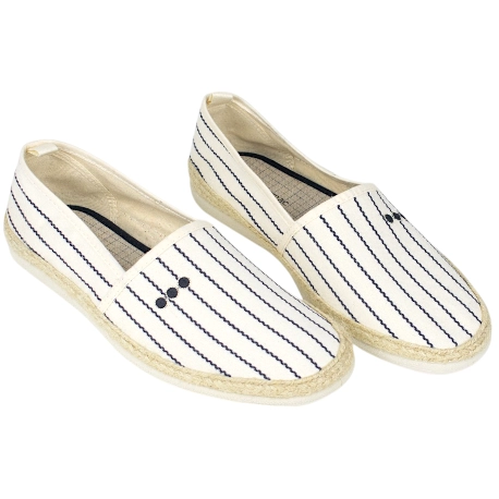 Alpargatas Hombre Beis con Estampado de Rayas Azules - Potomac 540