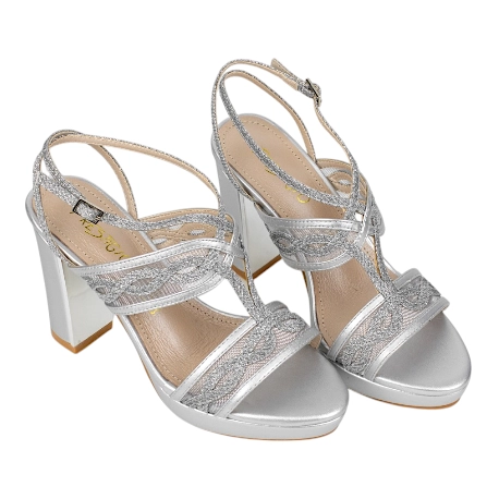 Sandalias de Fiesta con Tacón Ancho y Plantilla de Piel - Prestigio C-542