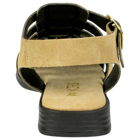 Sandalias cangrejeras de mujer de piel serraje con plantilla gel - Wikers T 162515