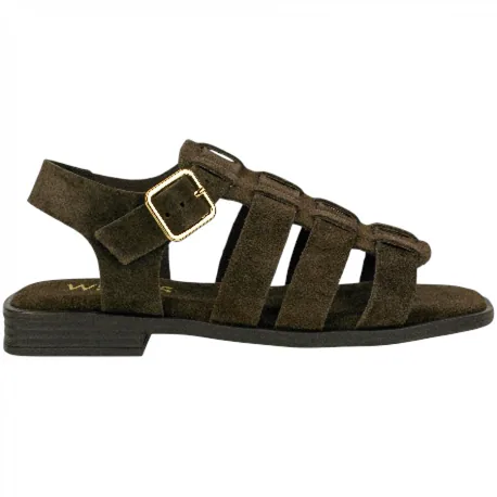 Sandalias cangrejeras de mujer de piel serraje con plantilla gel - Wikers T 162515