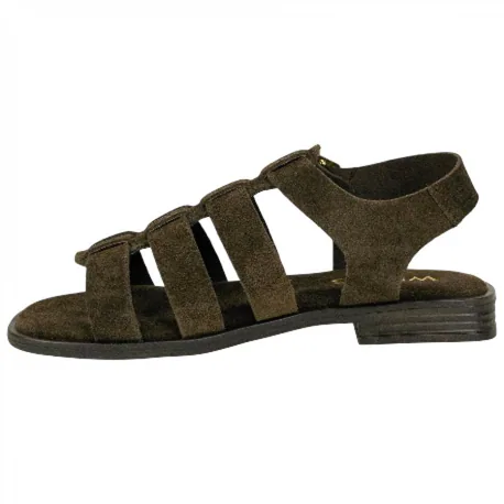 Sandalias cangrejeras de mujer de piel serraje con plantilla gel - Wikers T 162515
