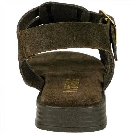 Sandalias cangrejeras de mujer de piel serraje con plantilla gel - Wikers T 162515