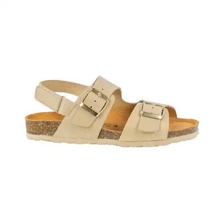Sandalia Corcho de Mujer Beis Marron Chocolate Negro Taupe Doble Hebilla con Tira Autenti 10888