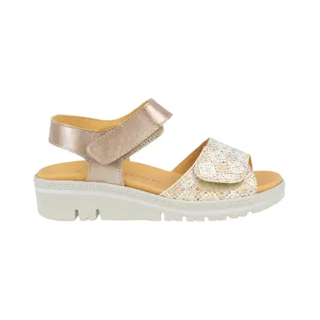 Sandalias Cómoda de Cuña Azul Marino y Beis Cierre Contacto Plantilla Extraible 36140