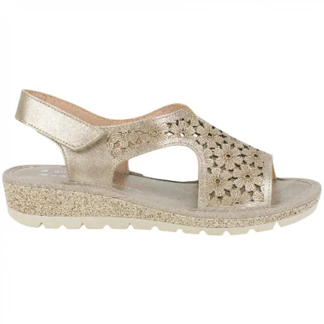 Sandalia Cuña Baja Piel Troquelada Velcro Doctor Cutillas 35334