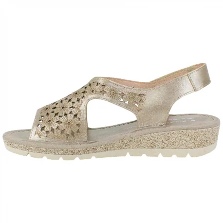 Sandalia Cuña Baja Piel Troquelada Velcro Doctor Cutillas 35334