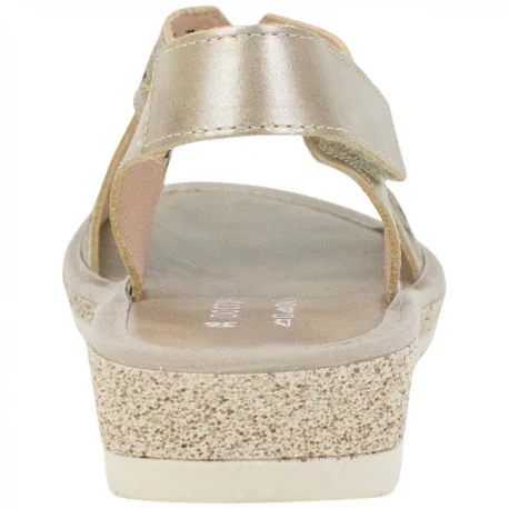 Sandalia Cuña Baja Piel Troquelada Velcro Doctor Cutillas 35334