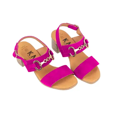 Sandalia de Tacón Medio con Hebilla Elegante bugambilla plantilla gel  KMN F-7001
