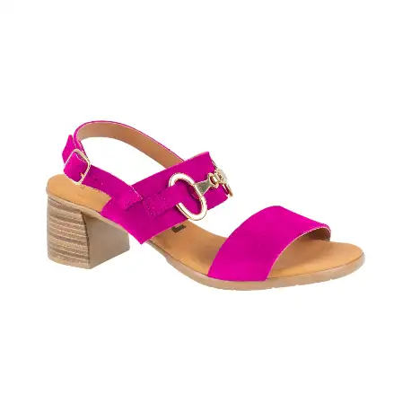Sandalia de Tacón Medio con Hebilla Elegante bugambilla plantilla gel  KMN F-7001