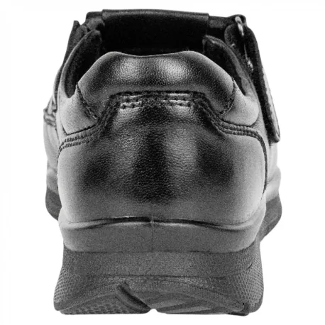 Sandalia Piel Velcro Negro Semicerrada Plana St. Gallent SANDINOF