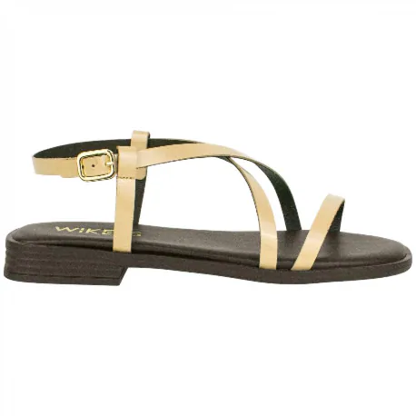 Sandalia Piel Tiras Finas Plantilla Gel Plana Wikers T 162835