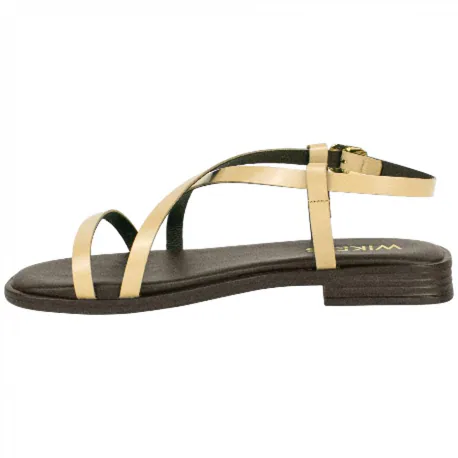 Sandalia Piel Tiras Finas Plantilla Gel Plana Wikers T 162835