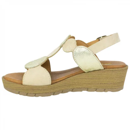 Sandalias de Piel para Mujer con Cuña y Plantilla de Gel - Wikers T-90863