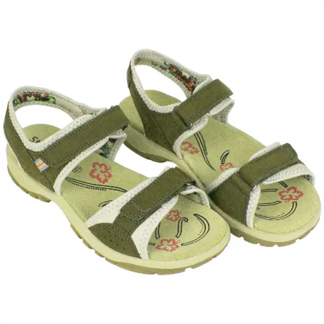Sandalia Trekking Mujer Plana Piel Verde St. Gallen Genil 