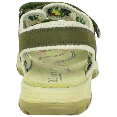 Sandalia Trekking Mujer Plana Piel Verde St. Gallen Genil 