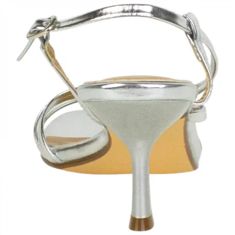 Sandalia de Tacón Plateada de Tiras para Mujer - Buonarotti CJ-5737