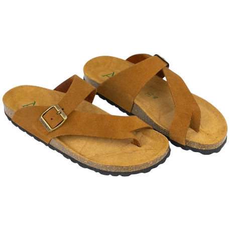 Sandalias Bio de Piel Serraje para Hombre Estilo Dedo - Autenti 4248
