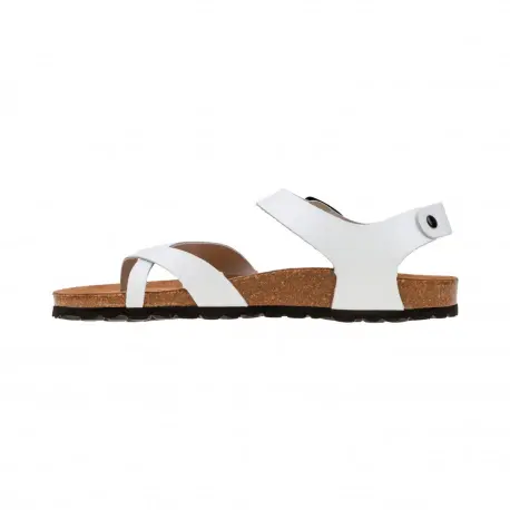 Sandalias Bio de Mujer Blancas Marrones y Negras Entrededo Pulsera de Piel Suver 520014
