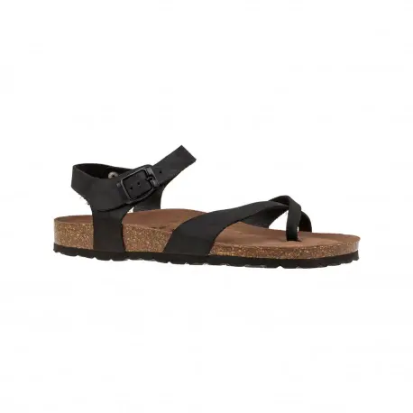 Sandalias Bio de Mujer Blancas Marrones y Negras Entrededo Pulsera de Piel Suver 520014