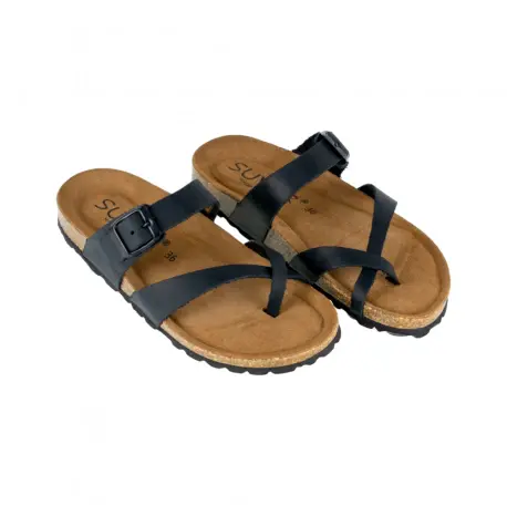 Sandalias Blanco Marron Negro Plomo Verde Hebilla Dedo Piso Fino Suver 520012