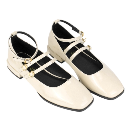 Merceditas Mujer Charol Beige en Piel Top3Top3 SA24680