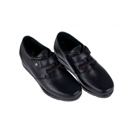Zapatos de cuña en piel negra para mujer - Valerias 8532 Talla 36