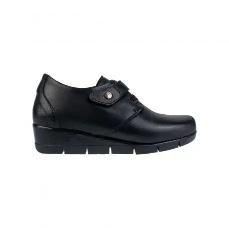 Zapatos de cuña en piel negra para mujer - Valerias 8532 Talla 36