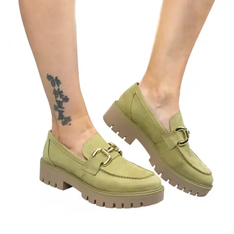 Mocasín Nobuck Estribo Metálico Piso Track Wikers E-137