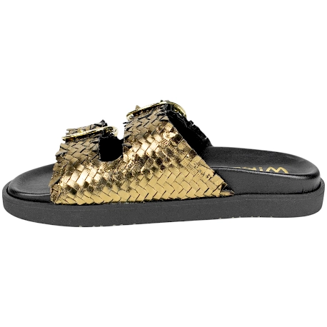 Sandalias Bio de Piel Trenzada Wikers para Mujer con Doble Hebilla - R-64787