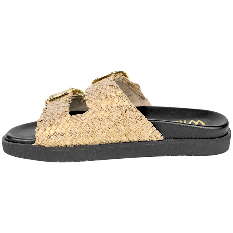Sandalias Bio de Piel Trenzada Wikers para Mujer con Doble Hebilla - R-64787
