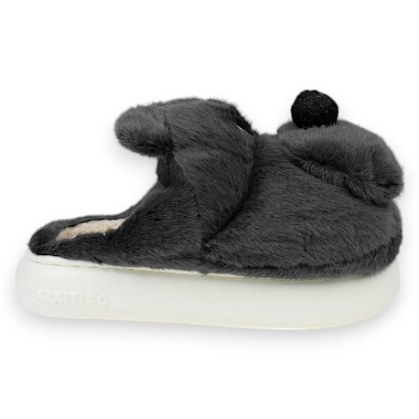 Pantufla Mujer Invierno Abierta Oso Negro D2413btdbzg