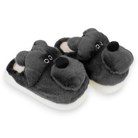 Pantufla Mujer Invierno Abierta Oso Negro D2413btdbzg