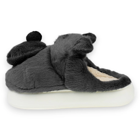 Pantufla Mujer Invierno Abierta Oso Negro D2413btdbzg