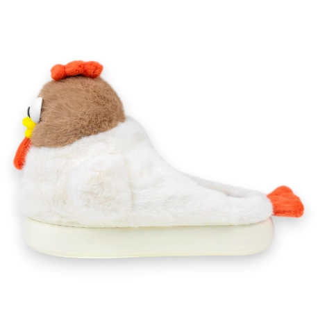 Pantufla Mujer Invierno Abierta Divertida Gallina D2428btmj