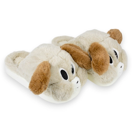 Pantufla Mujer Invierno Abierta Divertida Perrito D2431btdlg