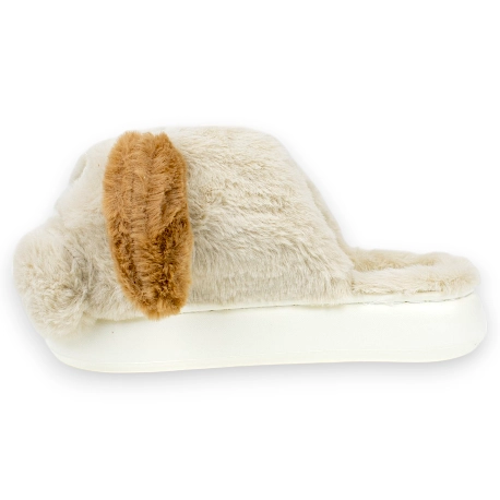 Pantufla Mujer Invierno Abierta Divertida Perrito D2431btdlg