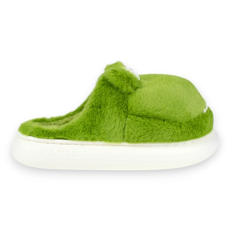 Pantufla Mujer Invierno Cerrada Dinosaurio D006btltey Verde
