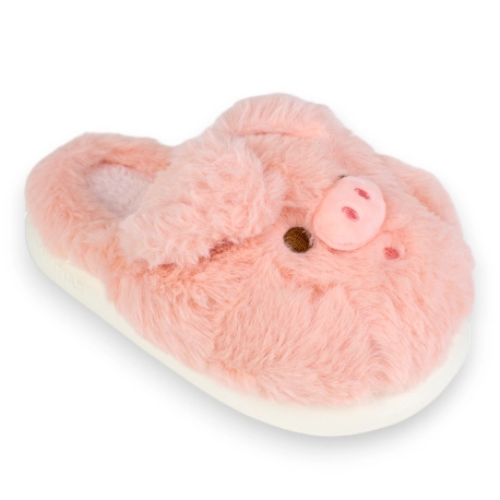 Pantufla Mujer Invierno abierta Cerdito D006btppz Rosa